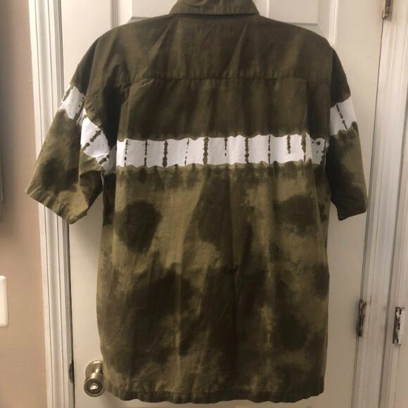 Vintage World Island Men's Tie Dyed Hawaiian Theme Casual Button Down Shirt XL - Picture 3 of 9